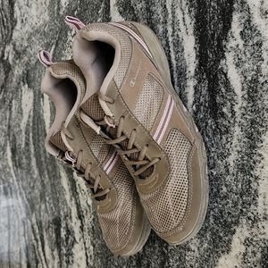 (7.5) Champion Low Retro Brown with Pink Accents Y2K
